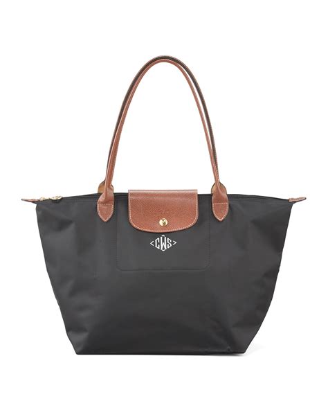 monogrammed longchamp bag|longchamp medium shoulder tote.